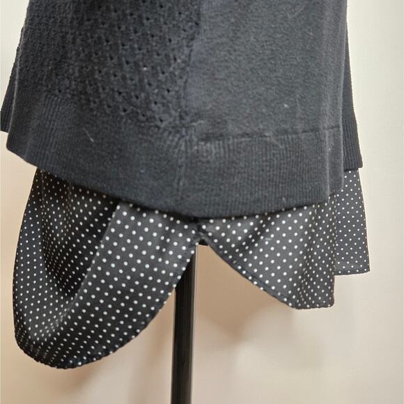 Croft and Barrow Womens 2in1 Collared Sweater Blouse Long Sleeve Open Knit Large - Picture 5 of 11